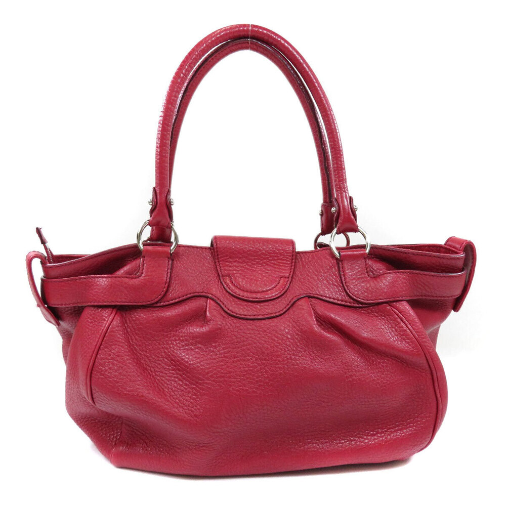 Salvatore Ferragamo Gancini leather handbag Black